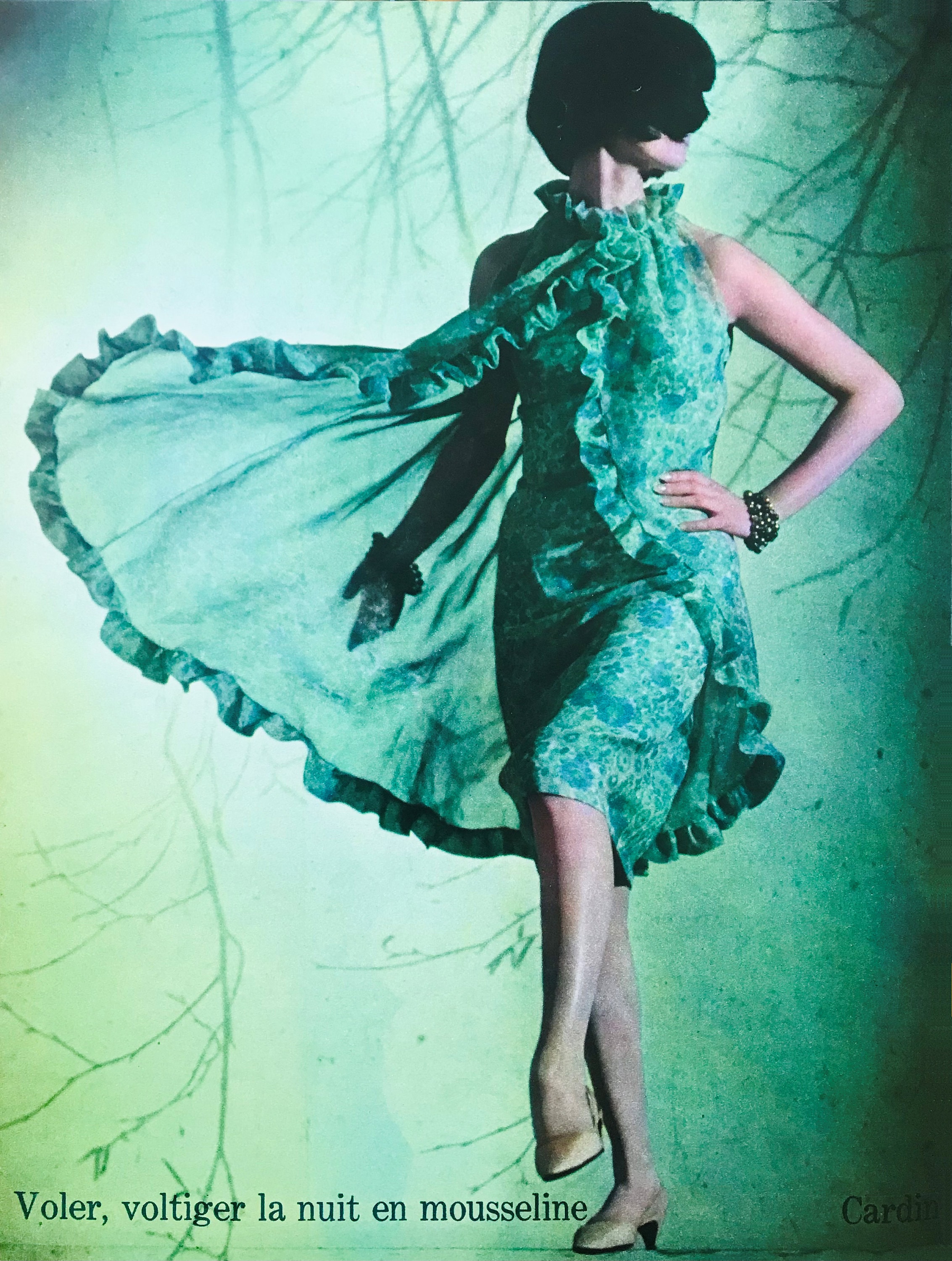 1964 PIERRE CARDIN Fashion Elle Magazine French Collections Ad