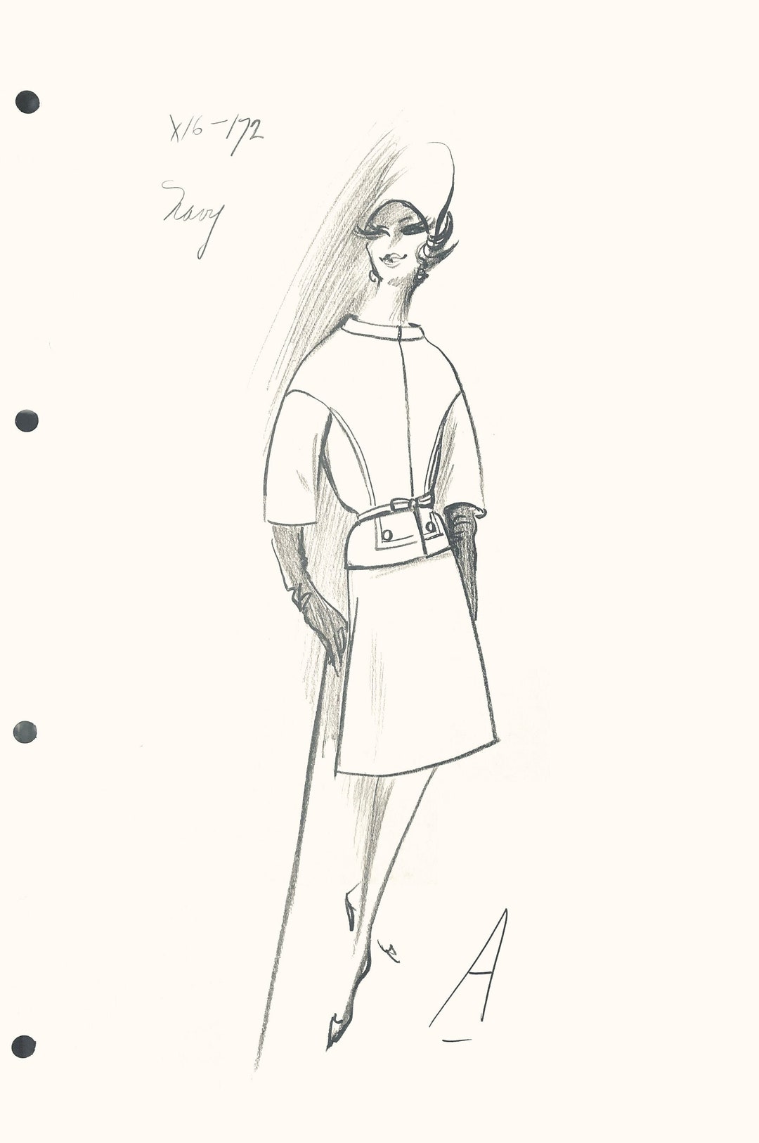 Vintage DIOR Fashion Designer Sketches 50s 60s Retro Runway Styles Graphite Drawings Etsy