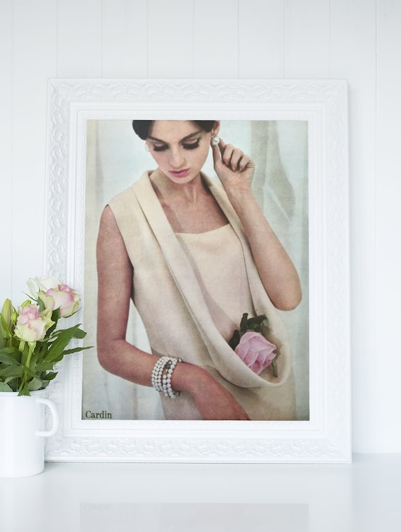 Vintage PIERRE CARDIN Fashion Advertisement ELLE Magazine 1964