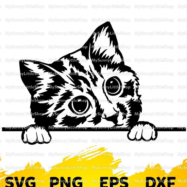 Cute Cat SVG files for Cricut,cat svg,animal svg,shirt design,peeking face animal Clipart,curious pet vector,printable art,digital download