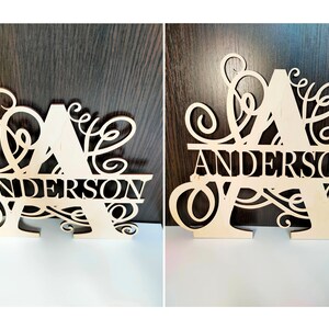 Split Letter Monogram Swirls,Alphabet,Königsinitiale Svg,26 Buchstaben,Digital Laser Cut Datei, Glowforge,svg,eps,ai,dxf Bild 2