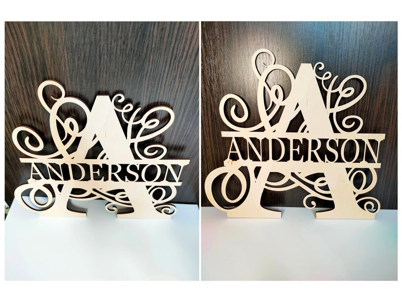 Split Letter Monogram Swirls,Alphabet,Königsinitiale Svg,26 Buchstaben,Digital Laser Cut Datei, Glowforge,svg,eps,ai,dxf Bild 2