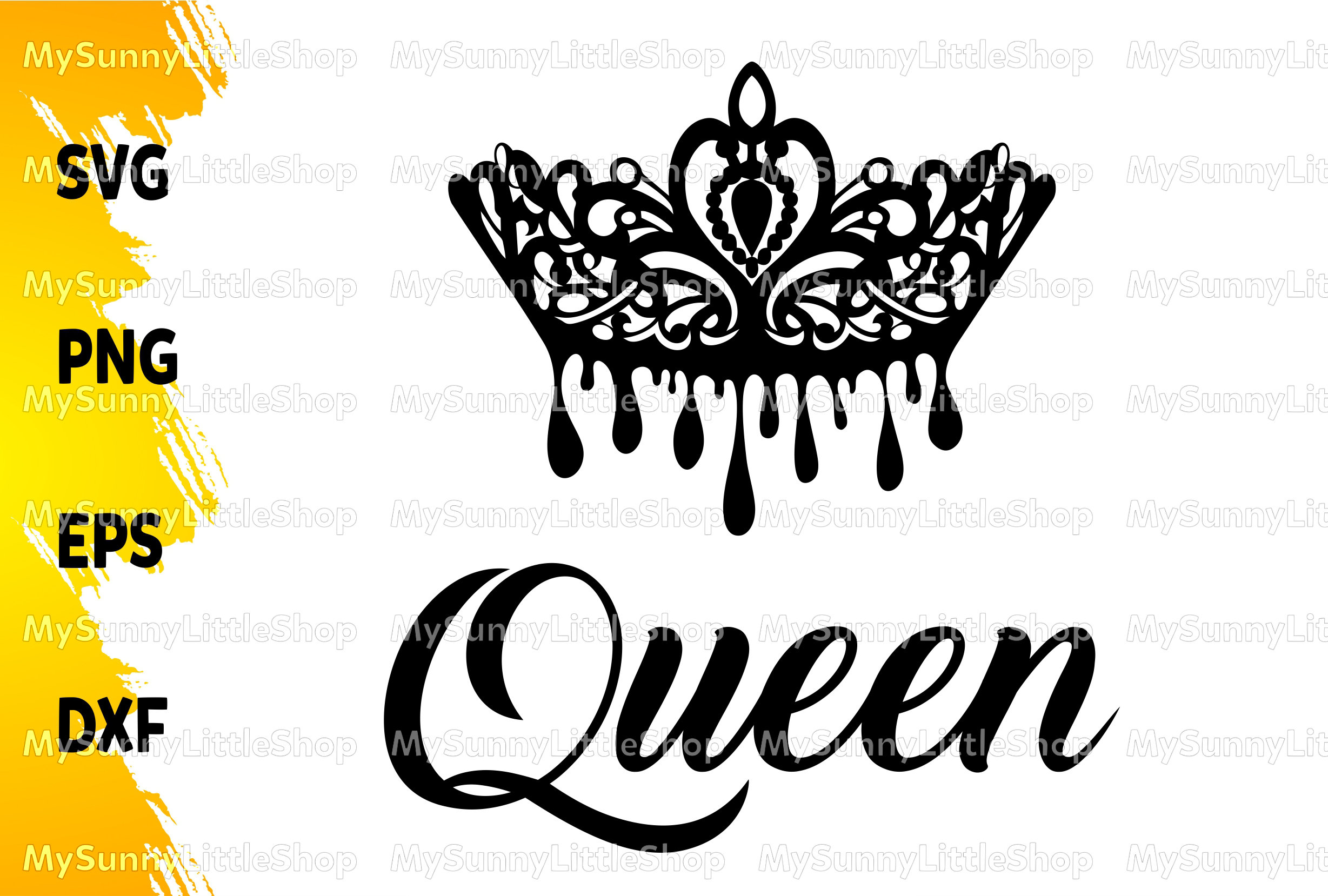 Queen Svgqueen Drippingcrown Queen Svgcut File Etsy