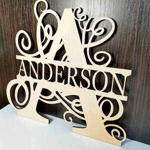 Split Letter Monogram Swirls,Alphabet,Königsinitiale Svg,26 Buchstaben,Digital Laser Cut Datei, Glowforge,svg,eps,ai,dxf Bild 10
