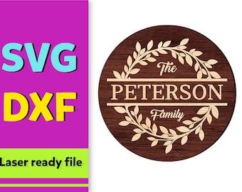 Floral Wedding Family Name Sign SVG DXF Glowforge Cricut (Cutting File)