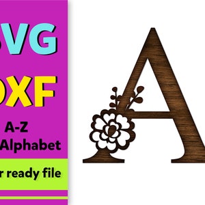 Floral Alphabet Bundle 26 letters Svg,DXF,EPS,PNG,flowers letters glowforge svg,Design,Vinyl Template,Papercut,Cricut files