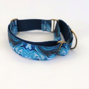 Blue Geode Martingale Collar