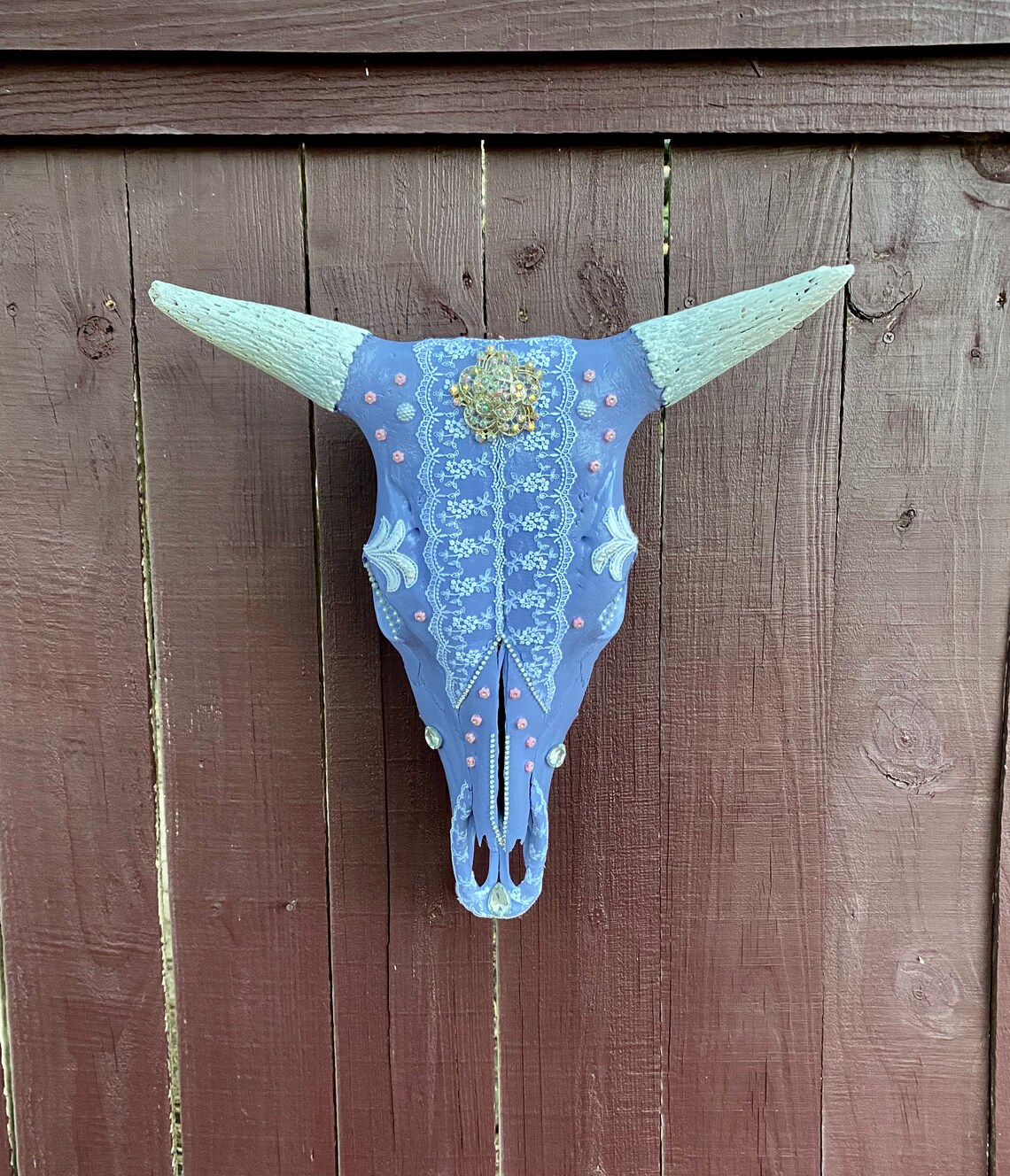 Head Hanging Art Cow Steer Skull Wall Décor / REAL Hand Etsy.de