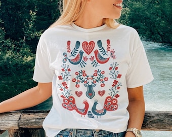 Scandinavian Shirt Cottagecore Shirt Cottagecore Clothes Aesthetic Clothes Hygge Scandinavian Folk Art Tees Hygge Gift Hygge Christmas Shirt