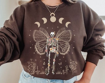 Fada grunge fairycore roupas y2k grunge roupas fairycore roupas grunge fada esqueleto moletom shopping goth moletom roupas góticas