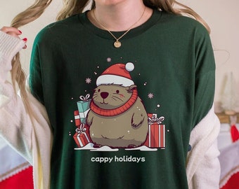 Capybara Shirt Capybara Gift Capybara Christmas Shirt Cappy Holidays Cappy Christmas Cute Capybara Print Capybara Lover Gift Holiday Apparel