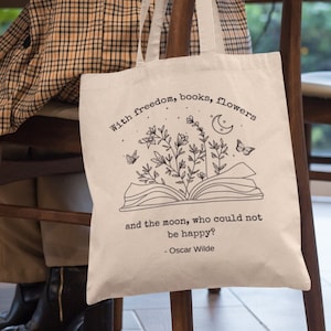 Bookish Tote Bag Aesthetic Tote Bag Literary Tote Library Bag Reading Tote Bag Dead Poets Society Poet Gift Library Book Bag Trendy Tote Bag