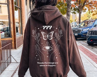 777 Numéro Angélique Sweat à capuche Numéros d’ange 777 Sweat à capuche Preppy Sweat à capuche papillon Sweat à capuche Evil Eye Angelcore Mystique Hoodie Celestial Hoodie