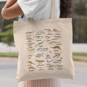 Dinosaur Tote Bag Aesthetic Tote Bag Trendy Tote Bag Dinosaur Alphabet Bag Paleontology Teacher Tote Bag Dino Tote Bag Dinosaur Lover Gift