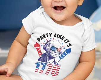 Party Like Its 1776 Bodysuit Funny 4th Of July Baby Body Suit Fourth Of July 4th Of July Outfit America Kids Shirt Infant Clothes Baby Gifts