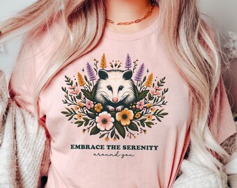 Possum Shirt Opossum Shirt Possum T Shirt Possum Gifts Cottage Core Shirt Cottagecore Clothing Possum Christmas Gifts Stay Positive Shirt