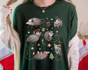Possum Shirt Opossum Shirt Possum Christmas Possum Print Possum T Shirt Possum Gifts Cottage Core Shirt Cottagecore Clothing Kawaii Clothes