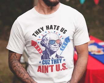 Divertida camisa 4 de julio Camisa divertida del Día de la Independencia Camiseta Merica Camisa Usa Patriótica Del Cuatro de Julio Camisa George Washington Memorial Day Camiseta