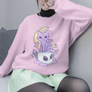 Kawaii Pastel Goth Sweater Soft Goth Mall Goth Clothing Pastel Goth Hoodie Witchy Clothes Kawaii Sweater Gothic Clothes Cat Themed Gifts