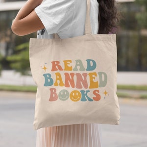 Read Banned Books Tote Bag Aesthetic Booktok Tote Bag Reading Tote Bag Bookish Tote Bag Retro Tote Bag Literary Tote Trendy Tote Bag Y2k Bag