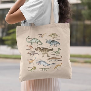 Dinosaur Tote Bag Aesthetic Tote Bag Trendy Tote Bag Christmas Dinosaur Bag Paleontology Teacher Tote Bag Dino Tote Bag Dinosaur Lover Gift