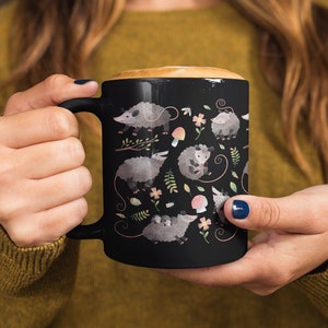 Possum Mug Cottagecore Mug Opossum Mug Aesthetic Coffee Mug Double Sided Mug Possum Print Kawaii Mug Possum Gifts Opossum Gifts Wildlife Mug