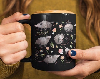 Possum Mug Cottagecore Mug Opossum Mug Aesthetic Coffee Mug Double Sided Mug Possum Print Kawaii Mug Possum Gifts Opossum Gifts Wildlife Mug