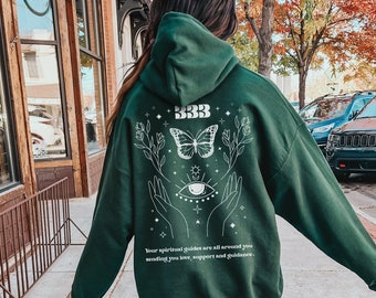 333 Angel Number Hoodie Angel Numbers 333 Hoodie Preppy Hoodie Butterfly Hoodie Evil Eye Hoodie Angelcore Mystical Hoodie Celestial Hoodie