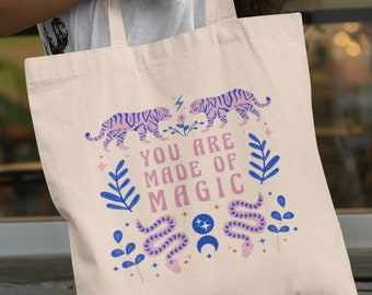 Tiger Tote Bag Aesthetic Tote Bag Trendy Tote Bag Celestial Tote Year Of The Tiger Chinese New Year Cute Shoulder Bag Mental Health Totes