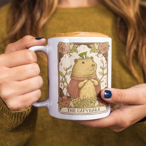 Capybara Mug Cottagecore Mug Funny Tarot Mug Capybara Gift Goblincore Mug Aesthetic Mug Capybara Print Double Sided Mug Capybara Lover Gift