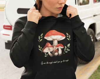 Mushroom Hoodie Mushroom Sweater Cottagecore Sweater Goblincore Clothing Mushroom Crewneck Trendy Y2k Hoodie Indie Clothes Aesthetic Hoodie