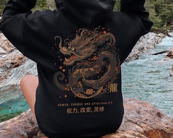 Year Of The Dragon Hoodie Chinese New Year 2024 Lunar New Year 2024 Gift Chinese Dragon Aesthetic Hoodie Harajuku Hoodie Zodiac Sign Gifts