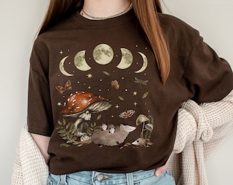 Possum Shirt Opossum Shirt Possum Print Possum T Shirt Gifts Cottage Core Shirt Goblincore Clothing Mushroom Shirt Dark Cottagecore Clothing