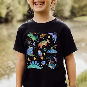 Kids Space Dinosaur Shirt Boys Dinosaur Print Shirt Dinosaur Shirt Paleontology Shirt Kids Dino Shirt Dinosaur Clothes Dino Birthday Shirt