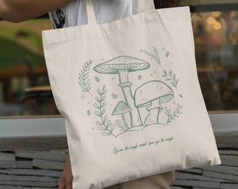 Cottagecore Mushroom Bag Mushroom Tote Bag Goblincore Tote Bag Aesthetic Sustainable Tote Canvas Tote Bag Cute Tote Bag Trendy Tote Bag Gift
