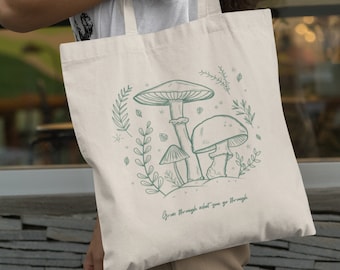 Sac champignon Cottagecore Sac fourre-tout champignon Sac fourre-tout Goblincore Fourre-tout durable esthétique Sac fourre-tout en toile Sac fourre-tout mignon Sac fourre-tout tendance Cadeau