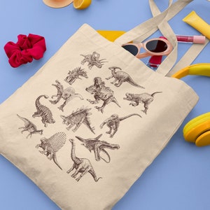Dinosaur Tote Bag Aesthetic Tote Bag Trendy Tote Bag Christmas Dinosaur Bag Paleontology Teacher Tote Bag Dino Tote Bag Dinosaur Lover Gift