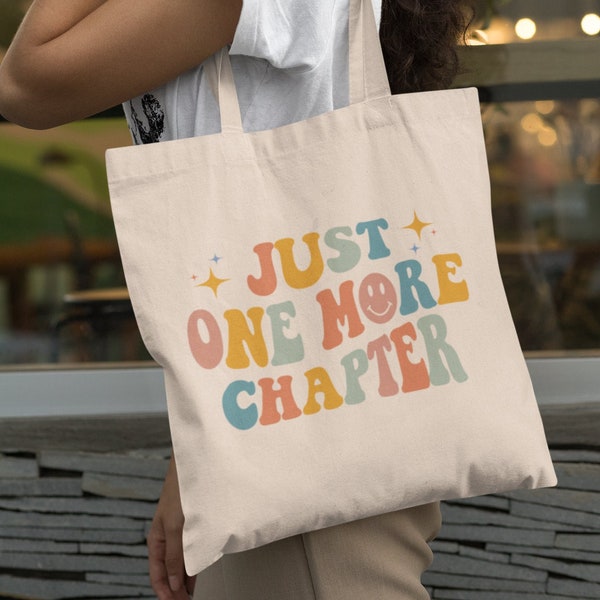 One More Chapter Tote Book Tote Bag Aesthetic Reading Tote Bag Bookish Tote Bag Retro Tote Bag Literary Tote Trendy Tote Bag Y2k Bag Gift