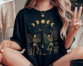 Fairy Grunge Fairycore Clothing Y2k Grunge Clothes Fairycore Clothes Fairycore Shirt Gothic Clothes Skeleton Shirt Mystical Shirt Goth Shirt
