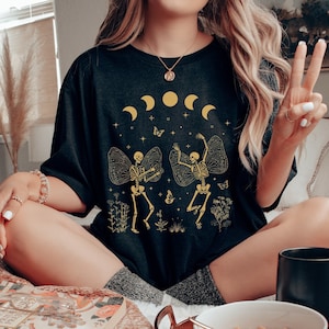 Fairy Grunge Fairycore Clothing Y2k Grunge Clothes Fairycore Clothes Fairycore Shirt Gothic Clothes Skeleton Shirt Mystical Shirt Goth Shirt