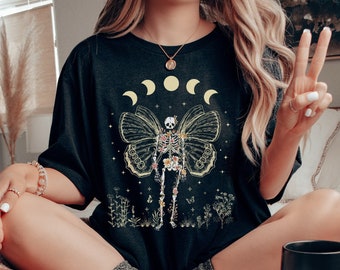 Fairy Grunge Fairycore Clothing Y2k Grunge Clothes Fairycore Clothes Fairycore Shirt Gothic Clothes Skeleton Shirt Mystical Shirt Goth Shirt