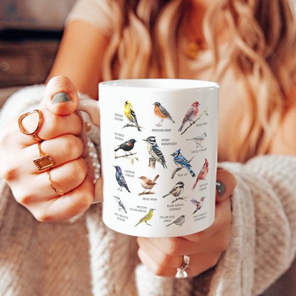 Bird Mug Humming Bird Lover Gift Cottagecore Mug Bird Watching Mug Bird Watcher Gift For Bird Lovers Double Sided Mug Bird Gifts For Women