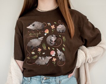 Possum Shirt Opossum Shirt Possum Print Possum T Shirt Possum Gifts Cottage Core Shirt Cottagecore Clothing Possum Christmas Kawaii Clothes