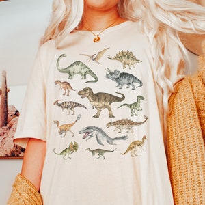 Dinosaur Shirt Dinosaur Print Shirt Paleontology Shirt Dino Shirt Velociraptor Shirt Trex Shirt Stegosaurus Parasaurolophus Dinosaur Sweater