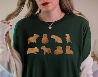 Capibara Shirt Capibara Regalo Capibara Camisas Capibara Camiseta Capibara Mujer Capibara Regalos Lindo Capibara Estampado Capibara Amante Regalo Ropa Estética