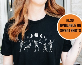 Skelett Tanzen Shirt Lustiges Skelett Shirt Tanzen Skelett Halloween T-Shirt Skelett T-Shirt Skelett Sweatshirt Mädchen Halloween Crewneck