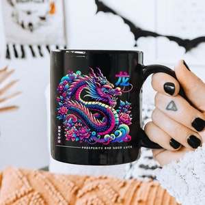 Year Of The Dragon Mug Chinese New Year Mug Chinese Dragon Lunar New Year 2024 New Year Gift Cute Aesthetic Coffee Mug Chinese Zodiac Mug (C