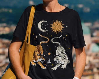 Tiger Shirt Chinese New Year Of The Tiger Celestial Shirt Lunar New Year Gift Yin Yang Shirt Chinese Zodiac Aesthetic Clothes Trendy Clothes