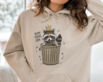 Nella mia epoca ferale Felpa con cappuccio procione divertente Regali procione Procione Meme Felpa con cappuccio Racoon Felpa con cappuccio Amante degli animali Regalo Trash Panda Racoon Regali Meme Regali