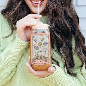 Bookish Cup Tarot Card Mug Sipper Glass Iced Coffee Glass Tumbler Libro Amante Regalo Smut Cup Bookish Things Booktok Merch Book Club Tumbler